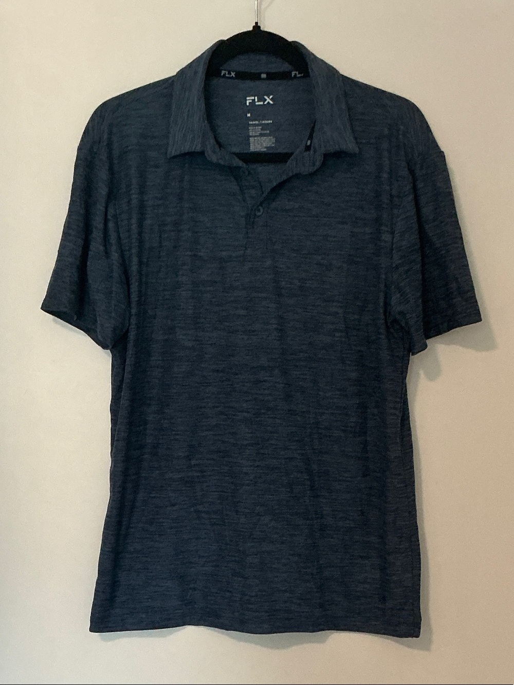 FLX Men's Dark Navy Heather Polo Shirt